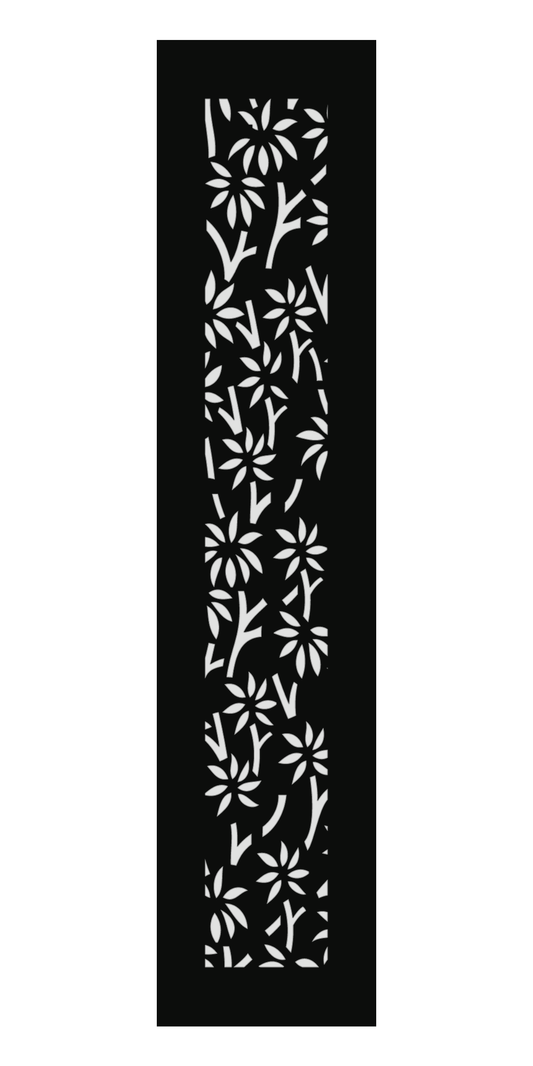Design 163 Bamboo Blossom Laser Cut Metal Privacy Screen Panel front main view