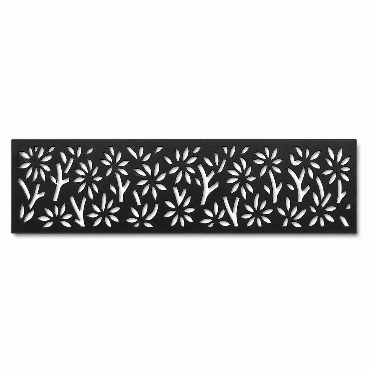 Wild Grass Floral decorative metal fence topper front pattern for WPC composite fencing, Design 163