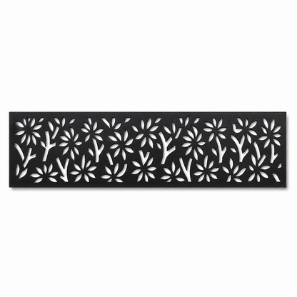 Wild Grass Floral decorative metal fence topper front pattern for WPC composite fencing, Design 163