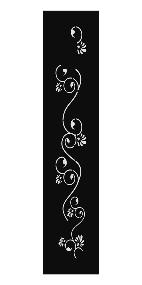 Design 172 Fine Curl Vine Laser Cut Metal Privacy Screen Panel front main view