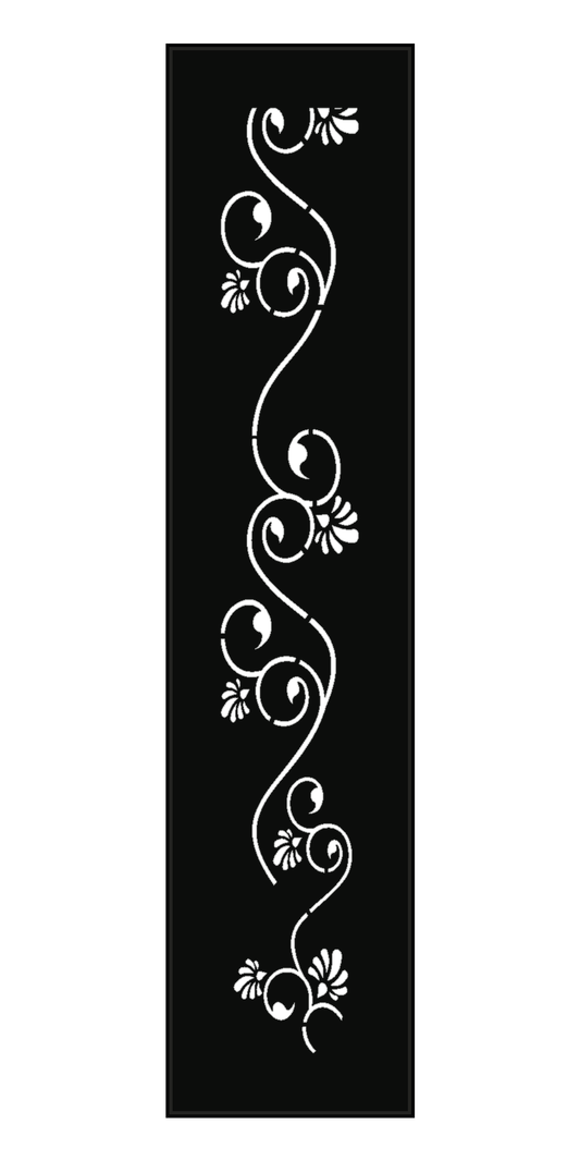 Design 172 Fine Curl Vine Laser Cut Metal Privacy Screen Panel front main view