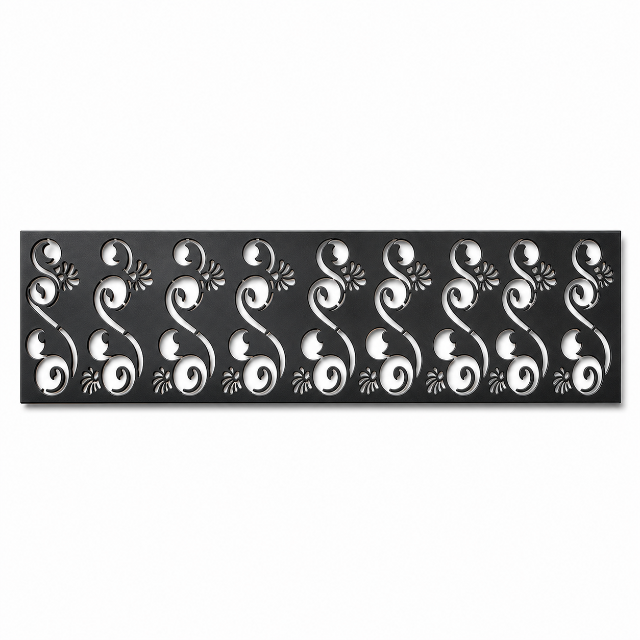 Paisley Seed Pattern decorative metal fence topper front pattern for WPC composite fencing, Design 172