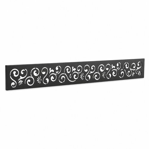Paisley Seed Pattern laser cut metal fence topper insert perspective view, Design 172