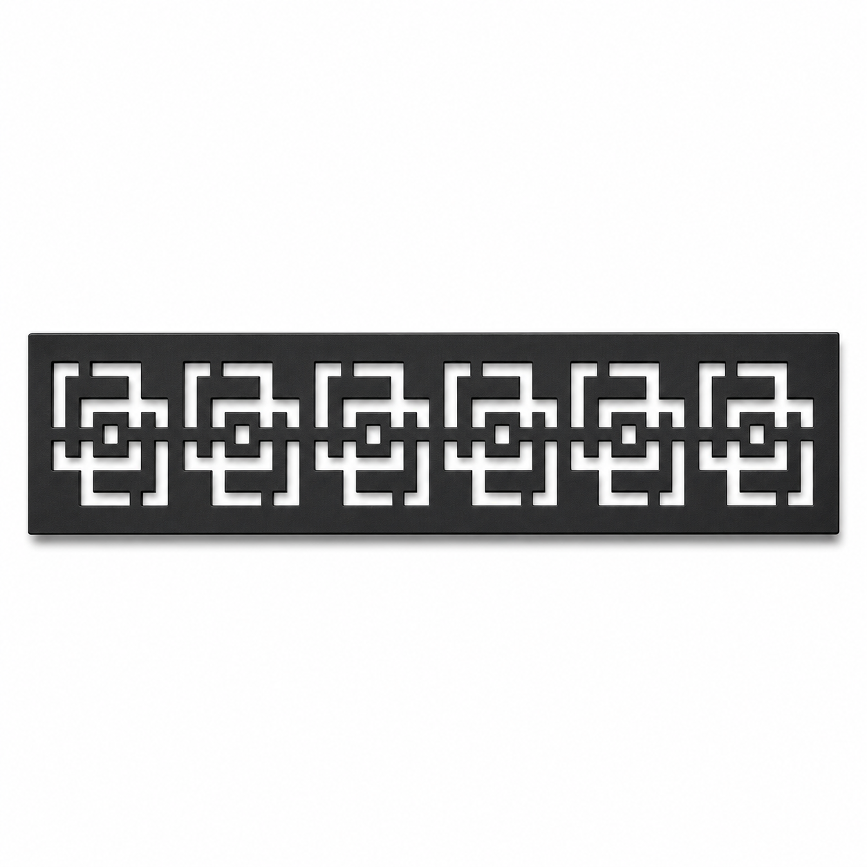 Greek Key Chain decorative metal fence topper front pattern for WPC composite fencing, Design 173