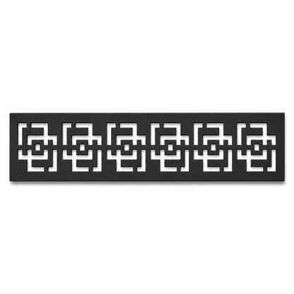 Greek Key Chain decorative metal fence topper front pattern for WPC composite fencing, Design 173