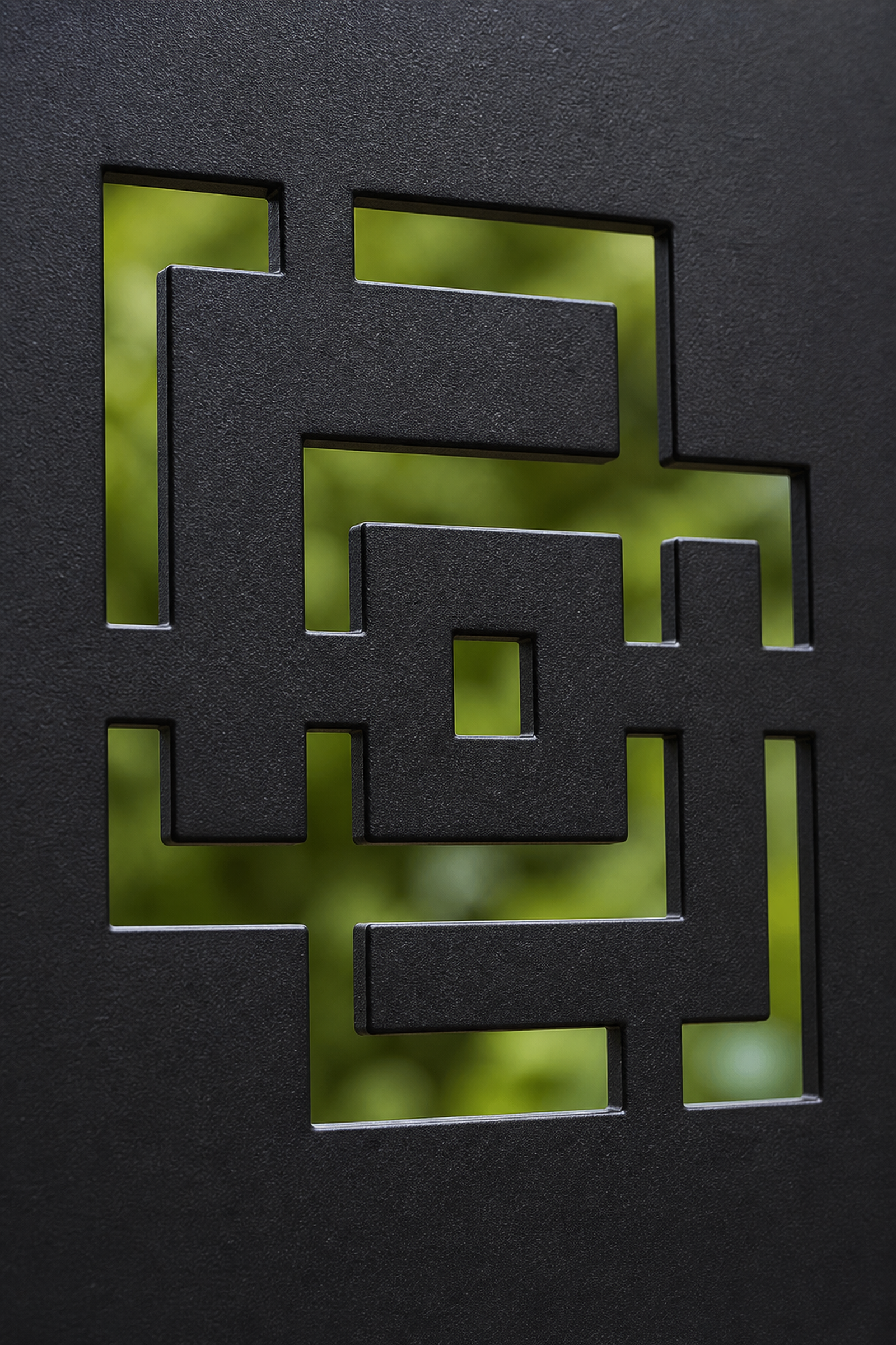 Design 173 Square Maze Stack Laser Cut Metal Privacy Screen Panel close-up detail view