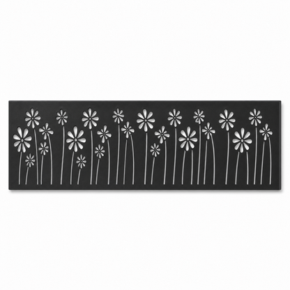 Tall Wildflower Meadow decorative metal fence topper front pattern for WPC composite fencing, Design 174