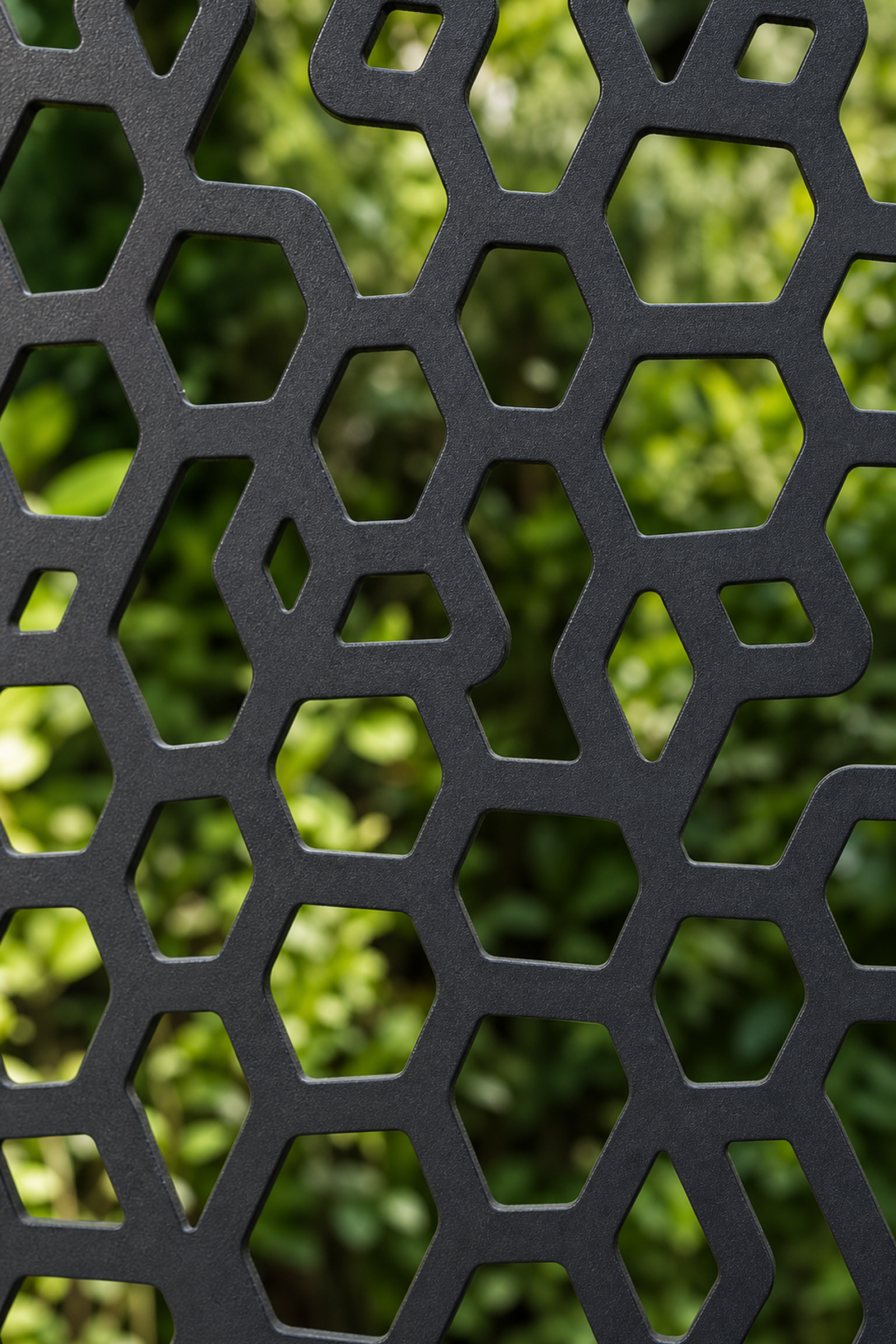 Design 175 Pebble Mosaic Laser Cut Metal Privacy Screen Panel close-up detail view