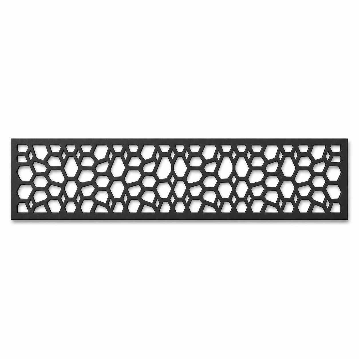 River Pebble Lattice decorative metal fence topper front pattern for WPC composite fencing, Design 175