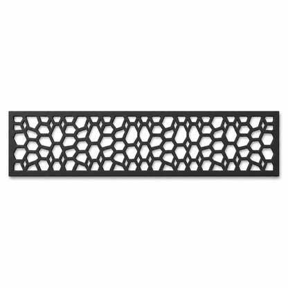 River Pebble Lattice decorative metal fence topper front pattern for WPC composite fencing, Design 175
