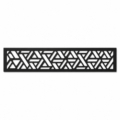 Angular Prism Geometric decorative metal fence topper front pattern for WPC composite fencing, Design 176