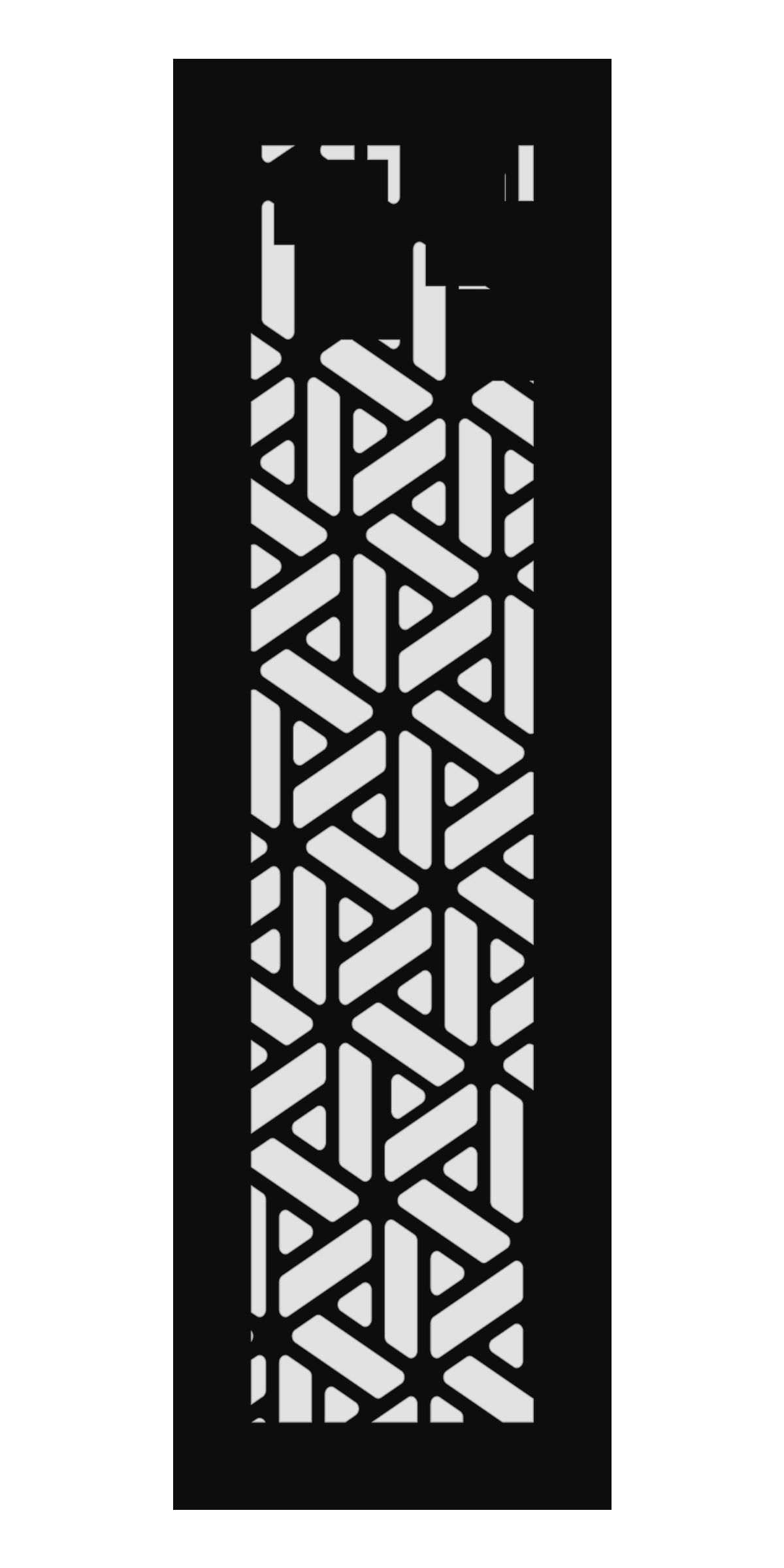 Design 176 Geometric Tower Laser Cut Metal Privacy Screen Panel front main view