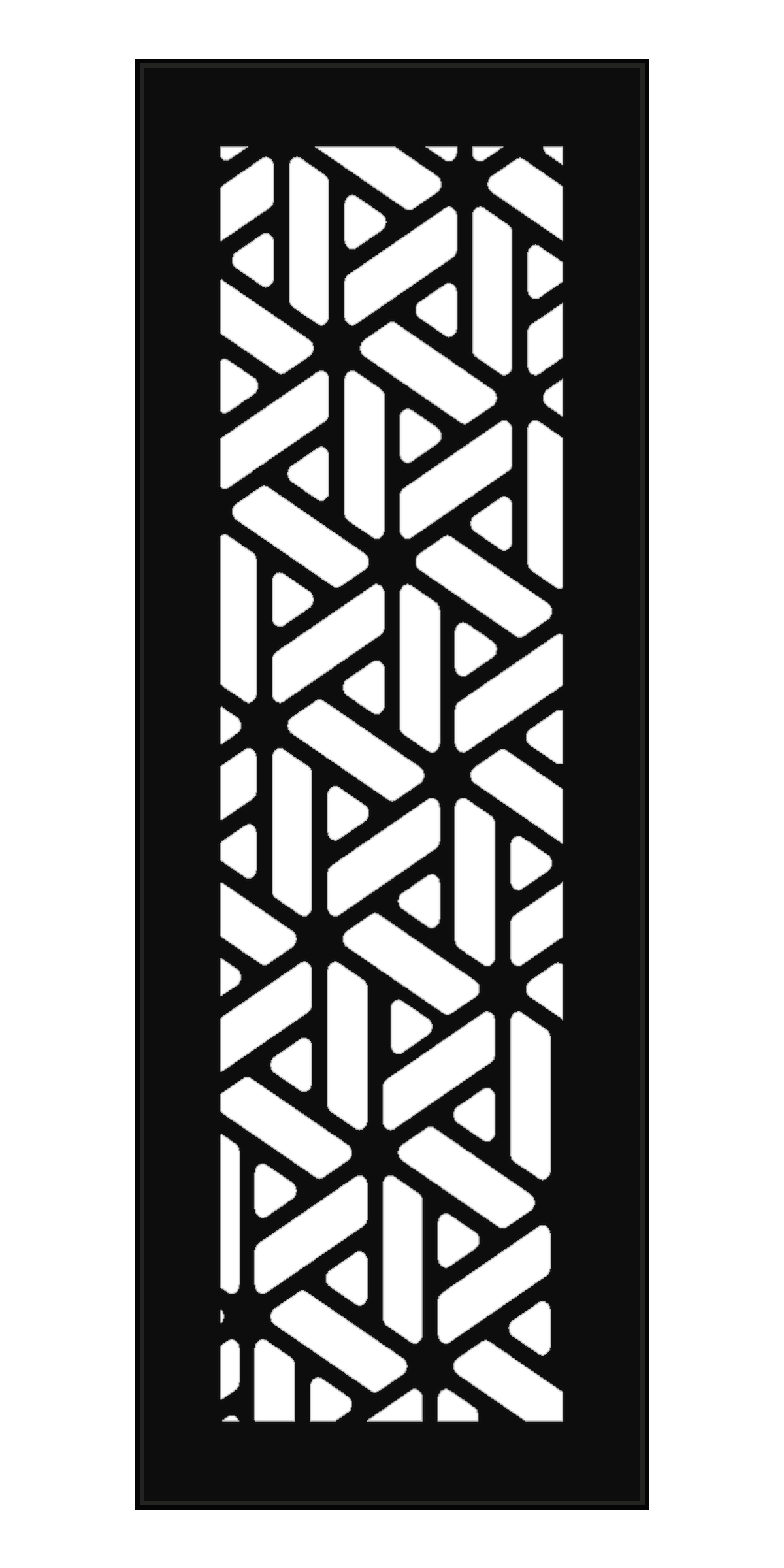 Design 176 Geometric Tower Laser Cut Metal Privacy Screen Panel front main view