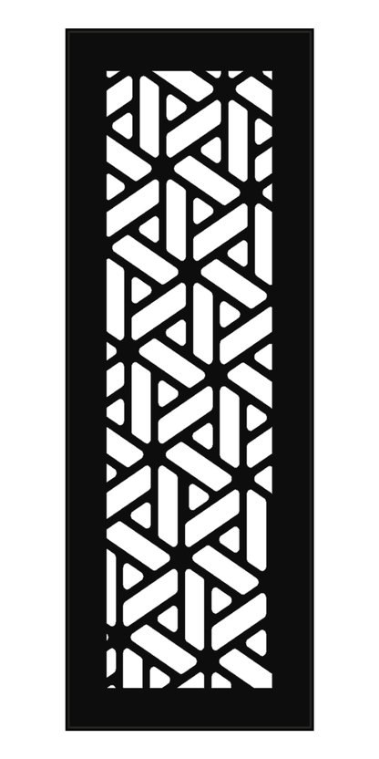 Design 176 Geometric Tower Laser Cut Metal Privacy Screen Panel front main view