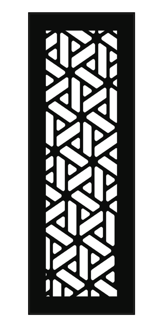 Design 176 Geometric Tower Laser Cut Metal Privacy Screen Panel front main view