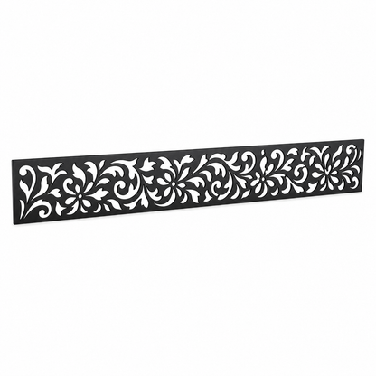 Acanthus Scroll Lace laser cut metal fence topper insert perspective view, Design 177