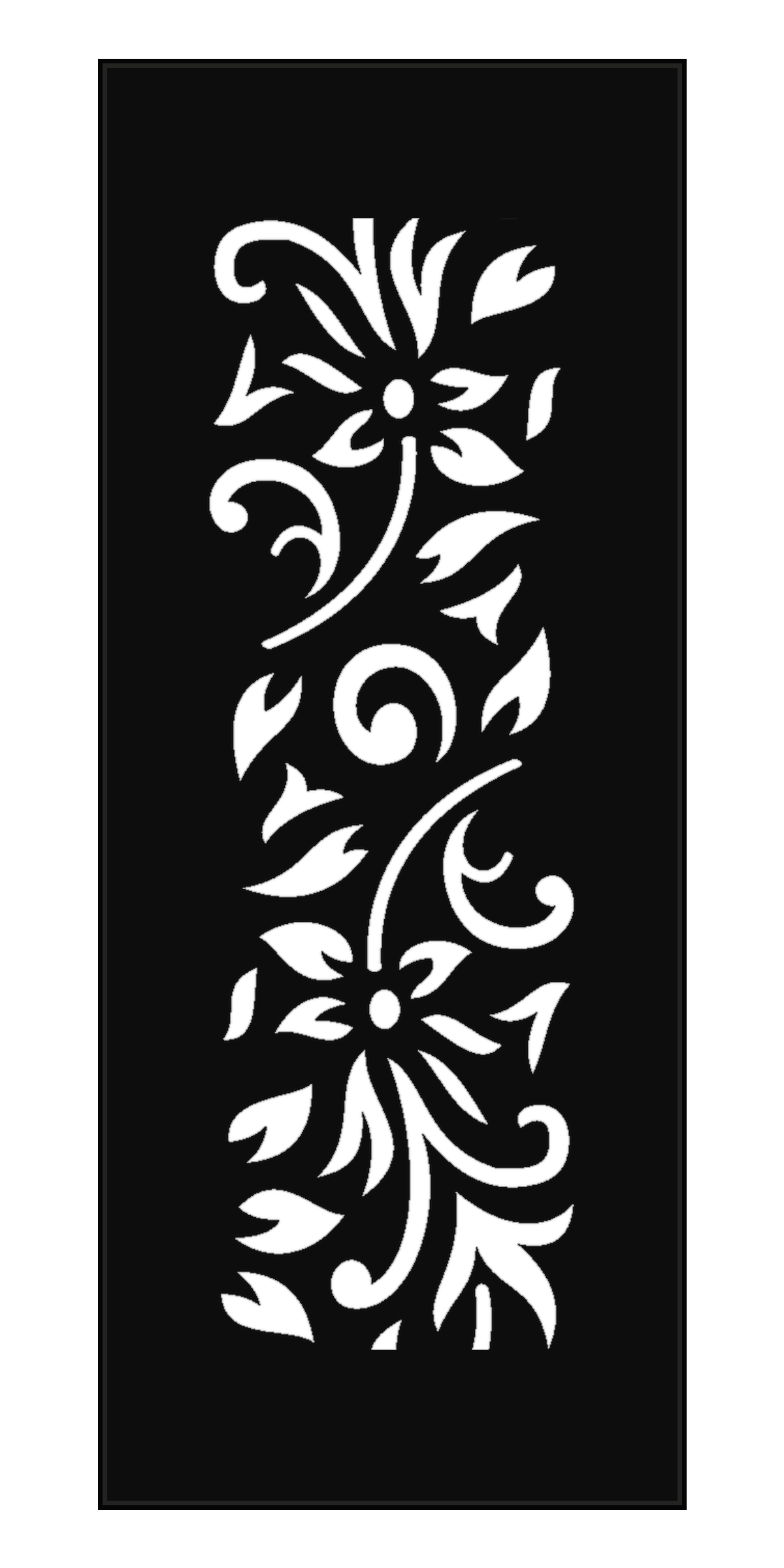 Design 177 Floral Corner Scroll Laser Cut Metal Privacy Screen Panel front main view