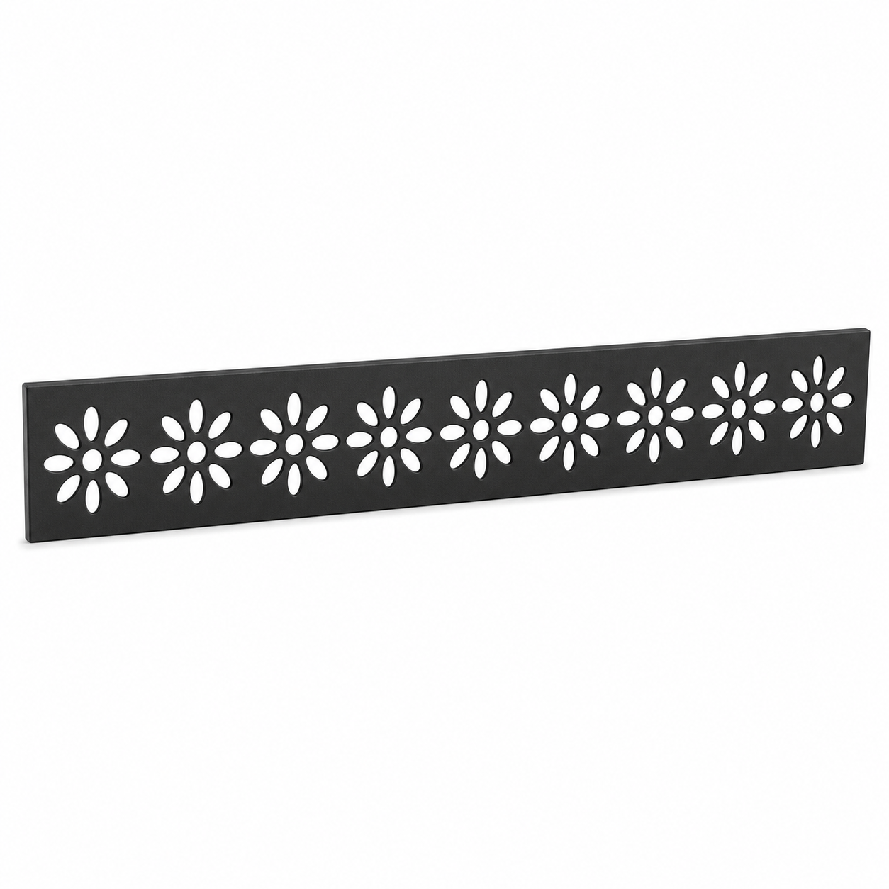 Simple Daisy Rail laser cut metal fence topper insert perspective view, Design 178