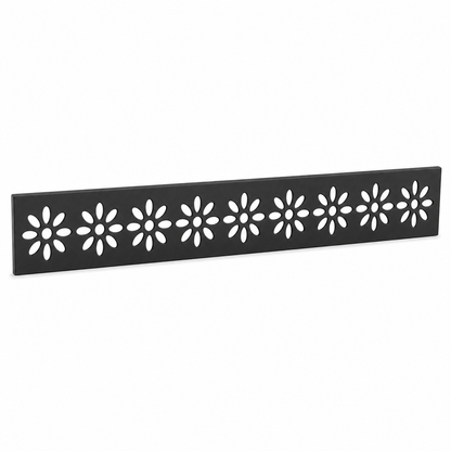 Simple Daisy Rail laser cut metal fence topper insert perspective view, Design 178