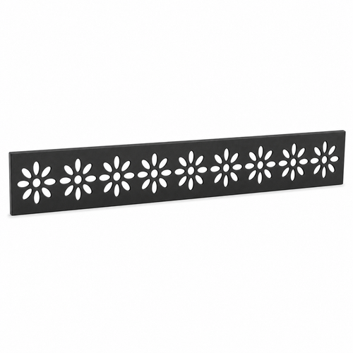 Simple Daisy Rail laser cut metal fence topper insert perspective view, Design 178