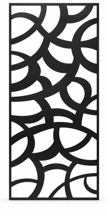 Design 179 Abstract Arc Mosaic Laser Cut Metal Privacy Screen Panel front main view