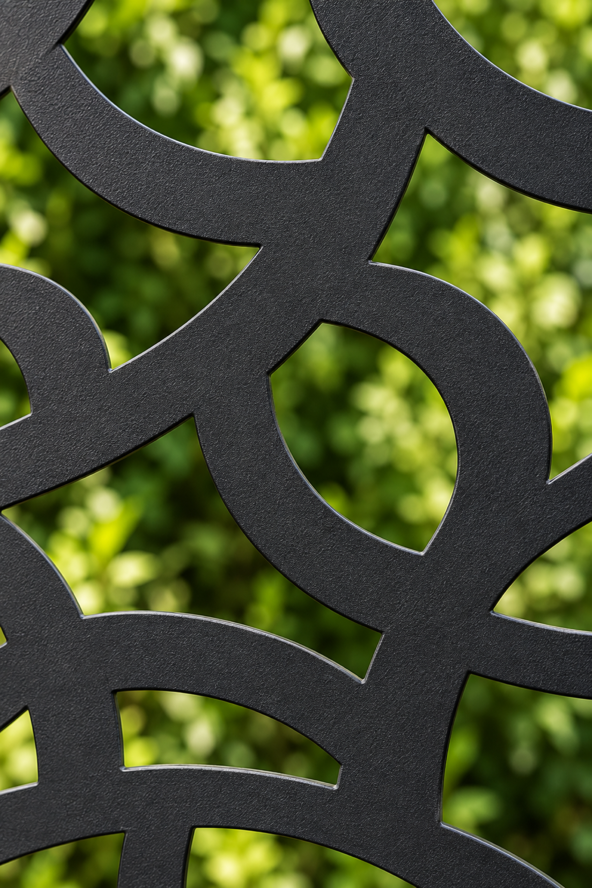 Design 179 Abstract Arc Mosaic Laser Cut Metal Privacy Screen Panel close-up detail view