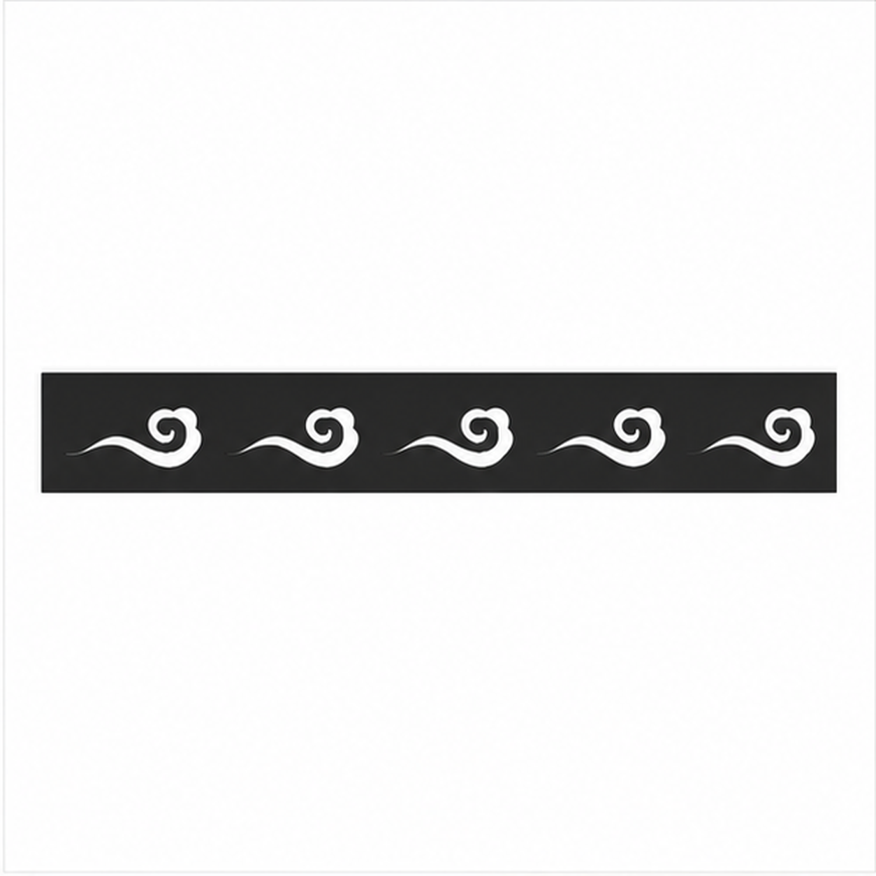Small Curl Wave decorative metal fence topper front pattern for WPC composite fencing, Design 179
