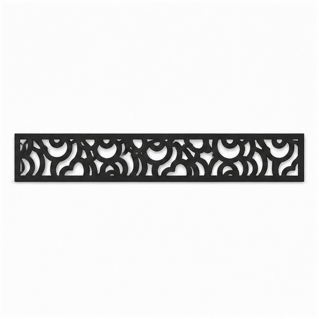 Dense Vine Scroll decorative metal fence topper front pattern for WPC composite fencing, Design 180