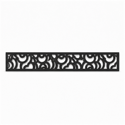 Dense Vine Scroll decorative metal fence topper front pattern for WPC composite fencing, Design 180