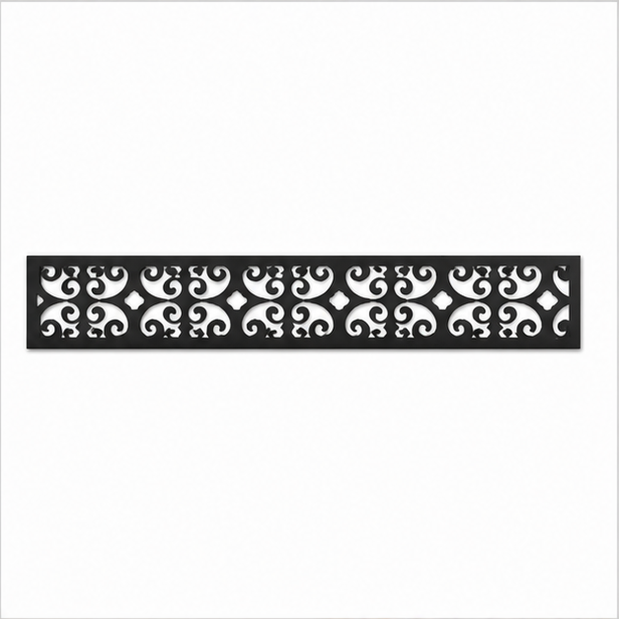 Tiny Floral Star Grid decorative metal fence topper front pattern for WPC composite fencing, Design 181
