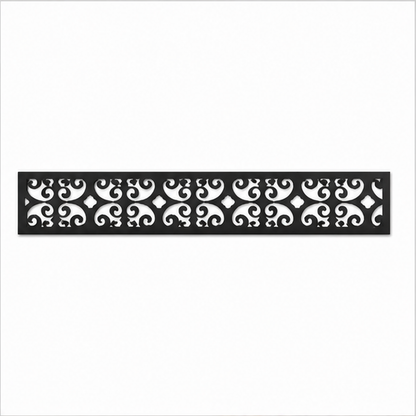 Tiny Floral Star Grid decorative metal fence topper front pattern for WPC composite fencing, Design 181