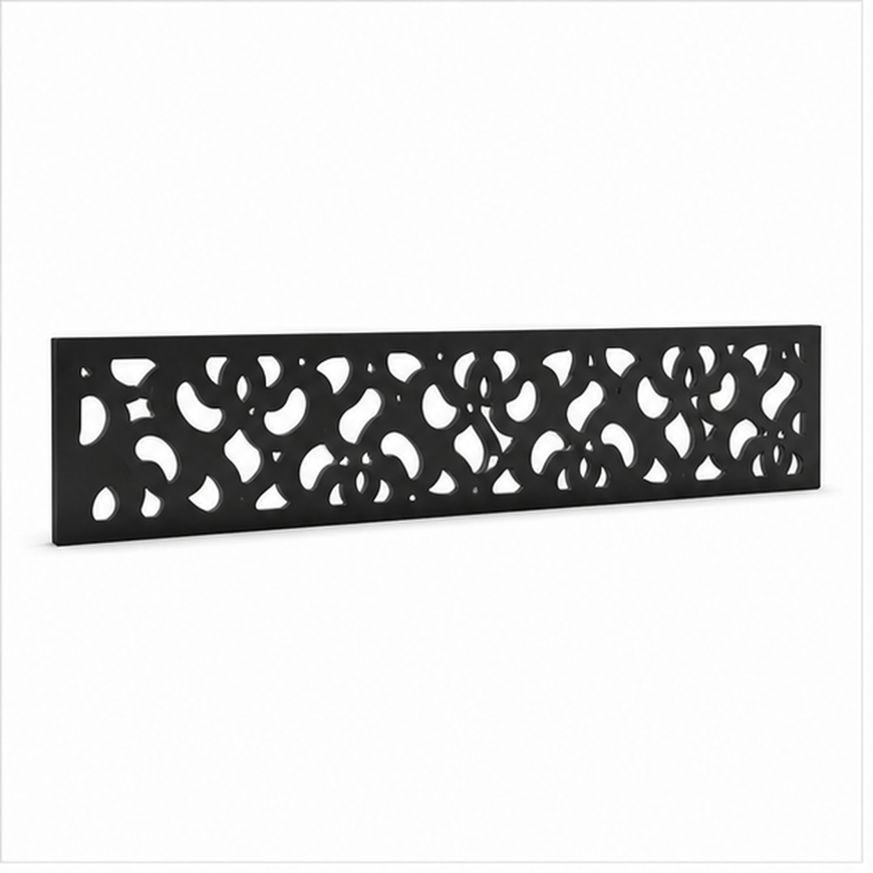 Diamond Blossom Mesh laser cut metal fence topper insert perspective view, Design 182