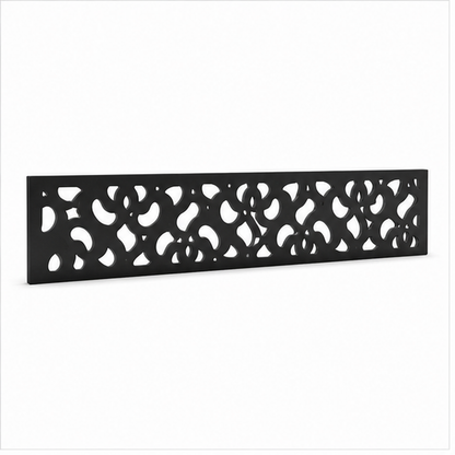Diamond Blossom Mesh laser cut metal fence topper insert perspective view, Design 182
