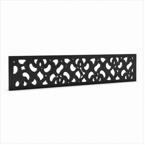 Diamond Blossom Mesh laser cut metal fence topper insert perspective view, Design 182