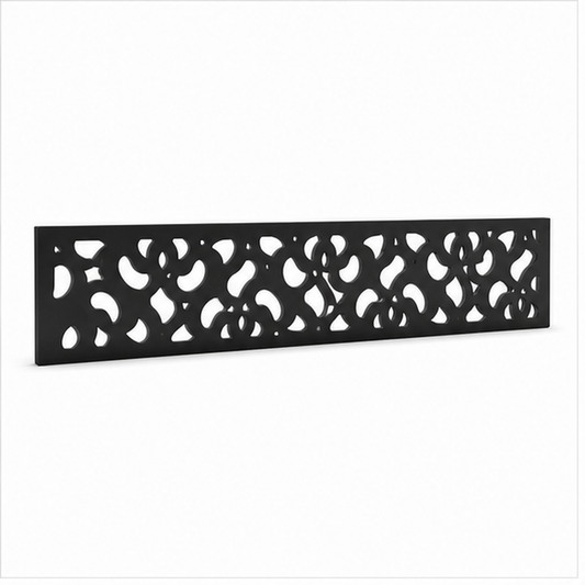 Diamond Blossom Mesh laser cut metal fence topper insert perspective view, Design 182