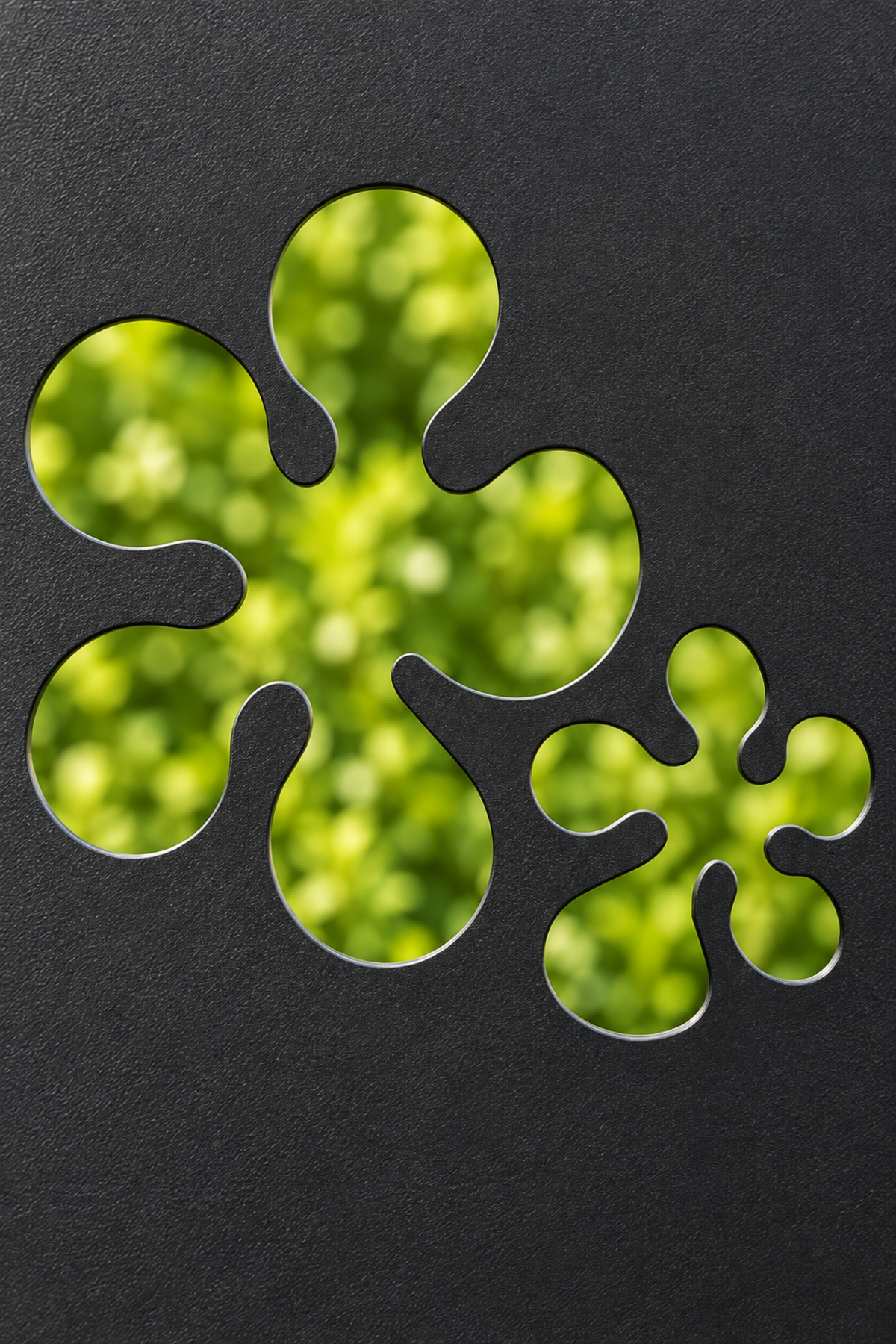 Design 183 Clover Bloom Cluster Laser Cut Metal Privacy Screen Panel close-up detail view