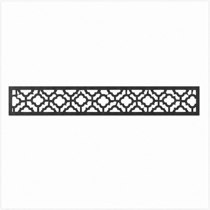 Interlaced Diamond Band decorative metal fence topper front pattern for WPC composite fencing, Design 183