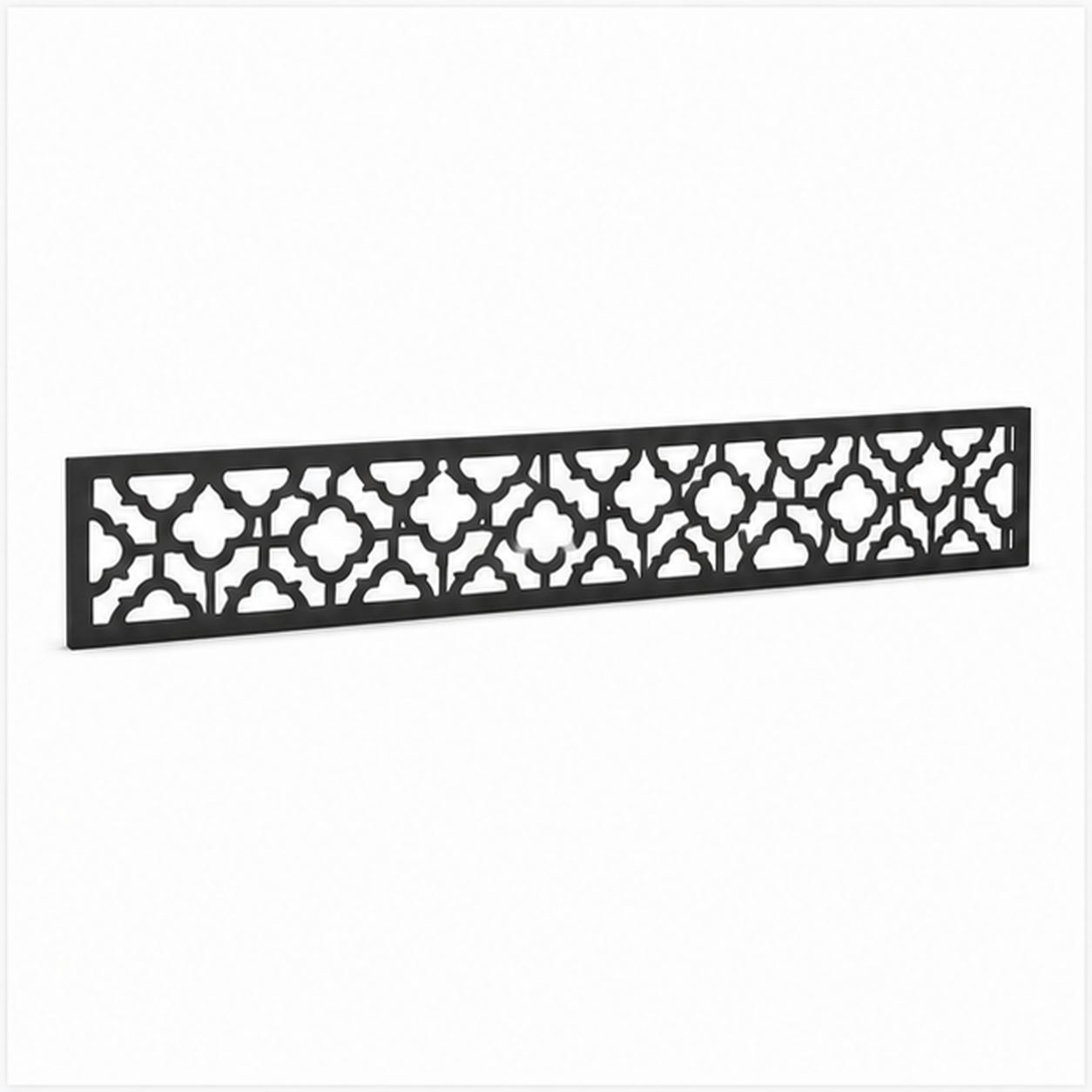 Interlaced Diamond Band laser cut metal fence topper insert perspective view, Design 183