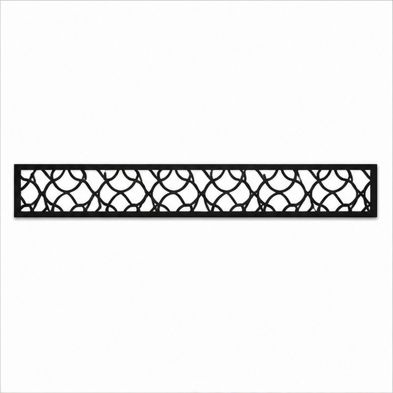 Angular Leaf Diamond decorative metal fence topper front pattern for WPC composite fencing, Design 184