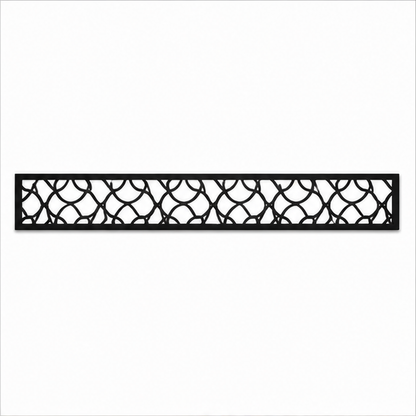 Angular Leaf Diamond decorative metal fence topper front pattern for WPC composite fencing, Design 184
