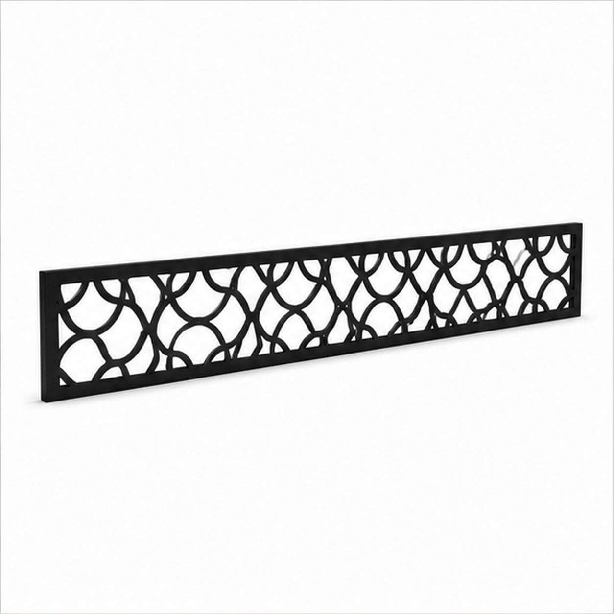 Angular Leaf Diamond laser cut metal fence topper insert perspective view, Design 184