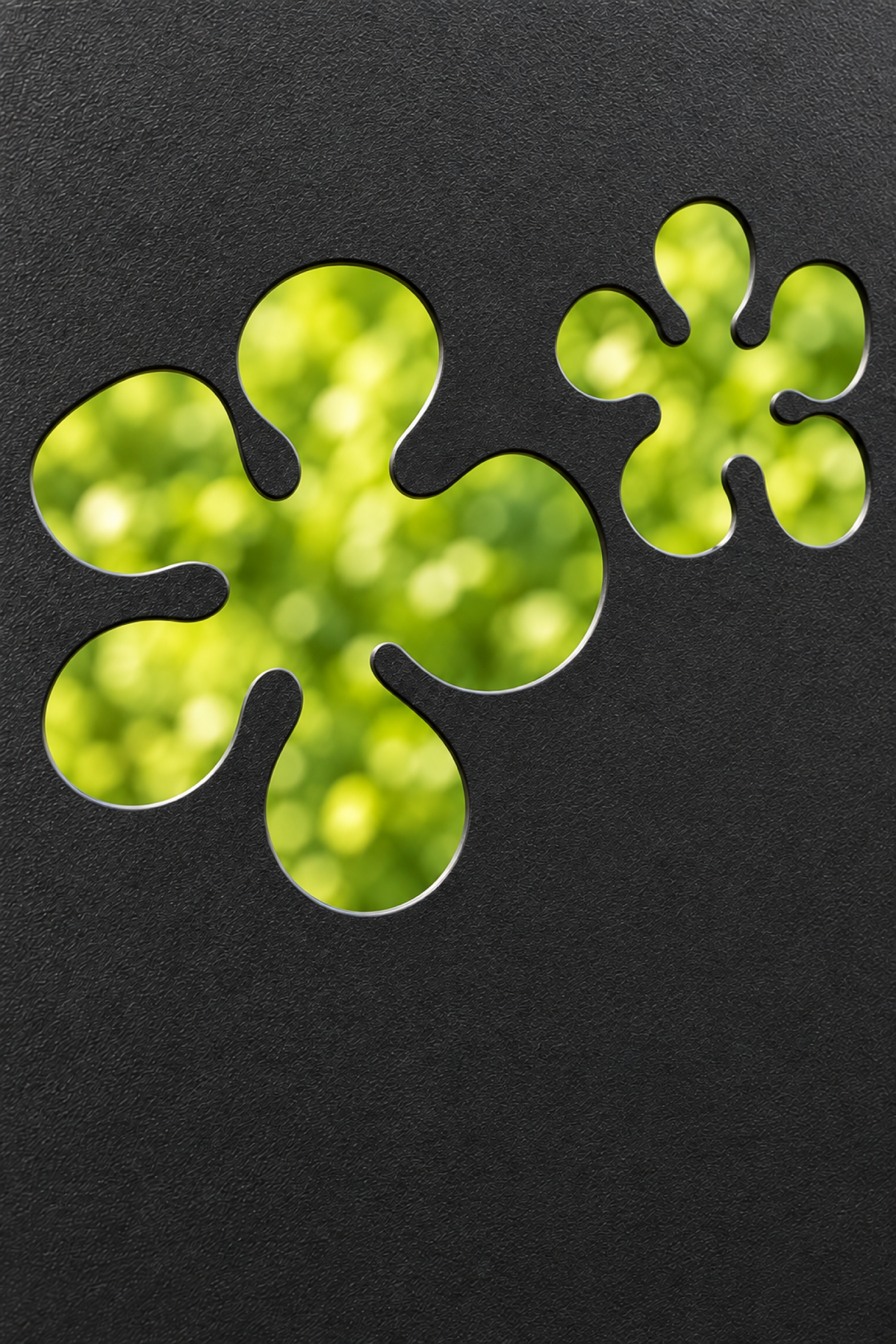 Design 184 Four Petal Clover Laser Cut Metal Privacy Screen Panel close-up detail view