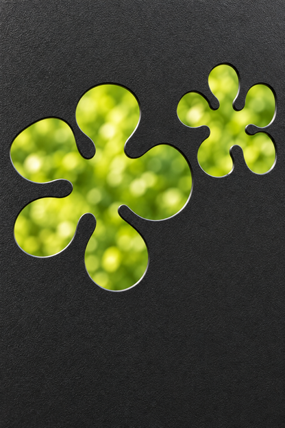 Design 184 Four Petal Clover Laser Cut Metal Privacy Screen Panel close-up detail view