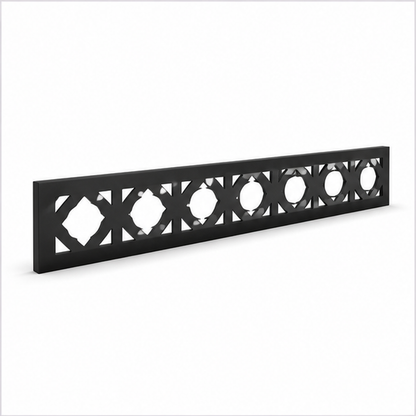Circle Flower Chain laser cut metal fence topper insert perspective view, Design 185