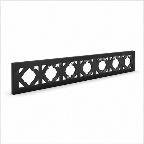 Circle Flower Chain laser cut metal fence topper insert perspective view, Design 185