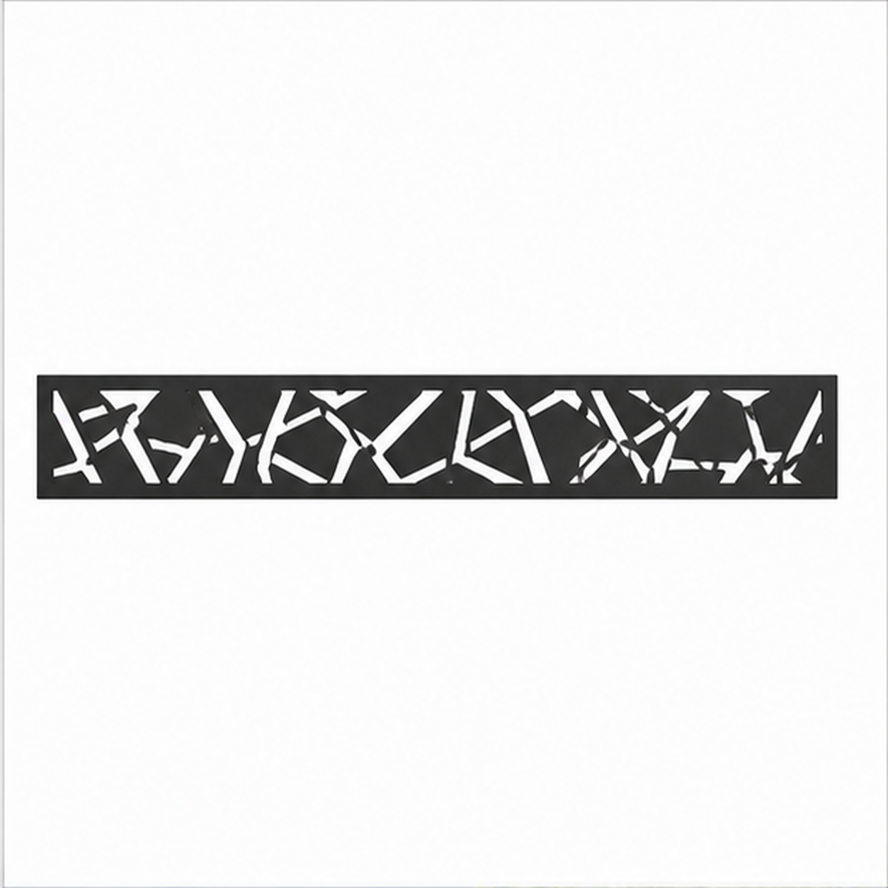 Broken Reed Branch decorative metal fence topper front pattern for WPC composite fencing, Design 186