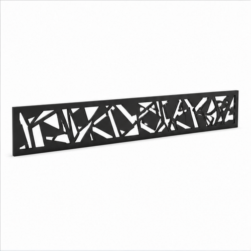 Broken Reed Branch laser cut metal fence topper insert perspective view, Design 186