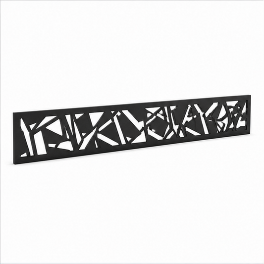 Broken Reed Branch laser cut metal fence topper insert perspective view, Design 186