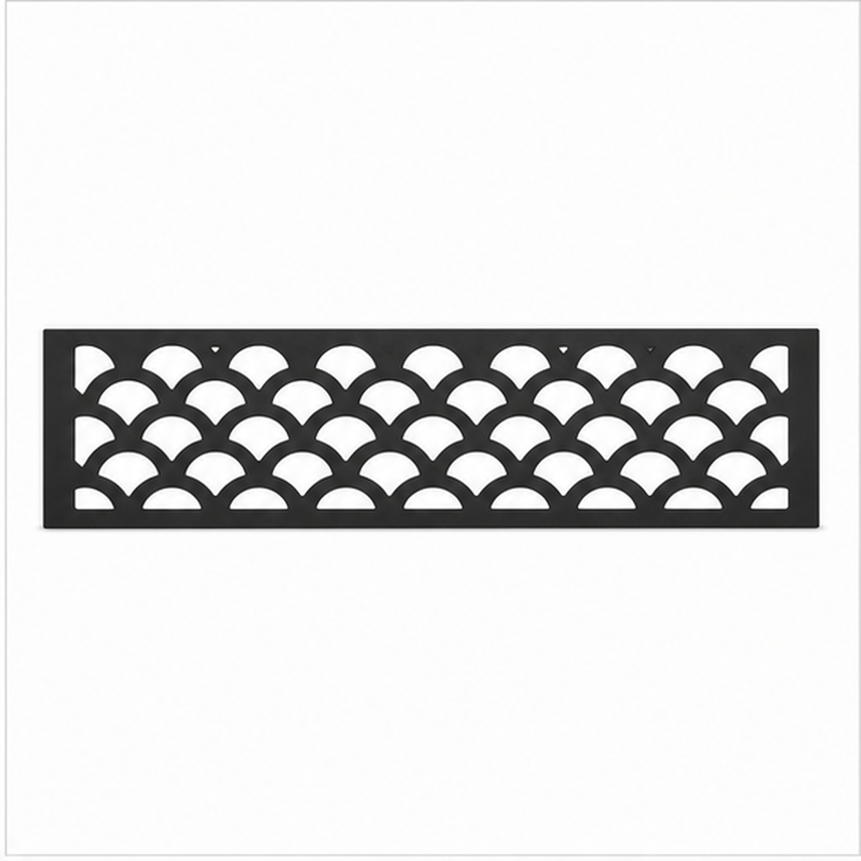 Scallop Arch Lattice decorative metal fence topper front pattern for WPC composite fencing, Design 187