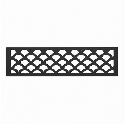 Scallop Arch Lattice decorative metal fence topper front pattern for WPC composite fencing, Design 187